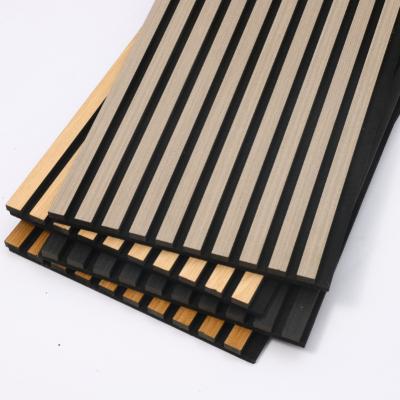 China Modern Akupanel Natural Veneer Oak Acoustic Panels Slat Wooden Wool Slatted Decorative Acoustic Wood Wall Panel Sound Proof Wall Panels for sale