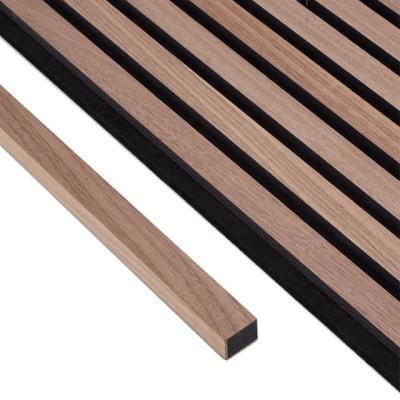 China Modern Hot Sell Wooden Veneer Slatted Oak Acoustic Panels PET+MDF Soundproof Wall Panel Akupaneles wooden slat acoustic panels for sale