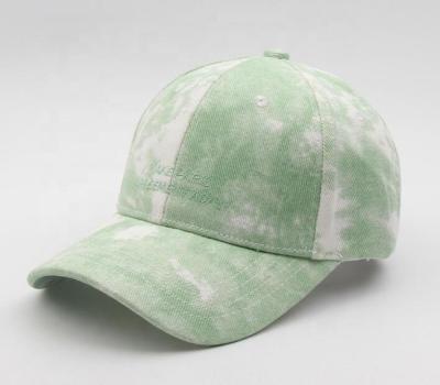 China COMMON New Arrival 6 Panel Adult Tie-Dye Snapback Hat Embroidery Logo Cotton Green Gradual Change Leisure Adjustable Hat for sale