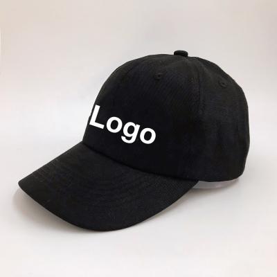 China JOINT Design Your Own Custom Logo Unstructured 6 Panel Black Dad Hats Embroidery Logo for sale