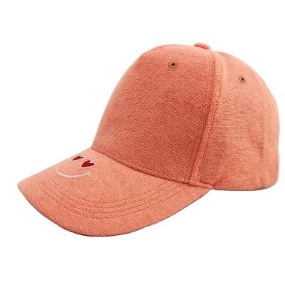 China COMMON Pink Terry Towel Material Custom High Profile 5 Panel Embroidery Funny Girl Hats for sale