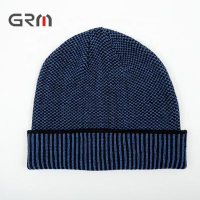 China COMMON Cuff Ski Cap Skull Knit Winter Beanie Hat Manufacture of Tone Knitted Ribbed Acrylic Slouchy from wholesale 2 for sale