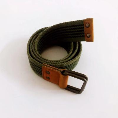 China Eco-Friendly Men's Unisex Cotton Canvas With Metal Double D Rings Custom Belt With Logo for sale