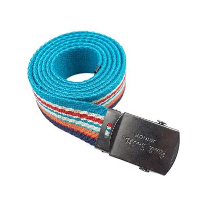 China Fashion Durable Woman Webbing Custom Colorful Blue Webbing Fabric Belt for sale