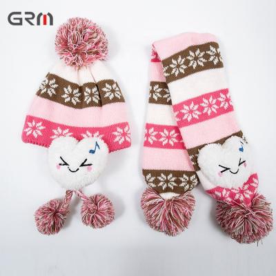 China Factory Supply Cozy Baby Toddler Custom Winter Set Knitted Children Hat And Scarf for sale