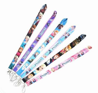 China Anime Frozen Key Lanyard Princess Elsa Phone Rope for ID Badge Holder Neck Strap Key Hanger Rope Kids Gifts for sale