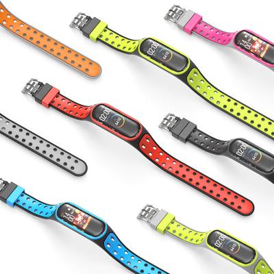 China Fashion 24.5cm Universal Silicone Rubber Wrist Smartwatch Strap for Xiaomi Band 5 6 NFC for sale