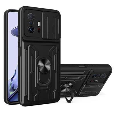 China Kickstand MI 11 lite 4G 5G 11X TPU 360 Shockproof Magnetic PC Car Finger Ring Metal Case Mobile Phone Cover For Xiaomi 11T pro for sale