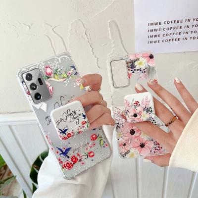 China DIAL Fe S21 5G S20 S10 Galaxy S22 Ultra Plus Lite Flower Back Cover Clear Silicone TPU Makeup Mirror Phone Case For Samsung for sale