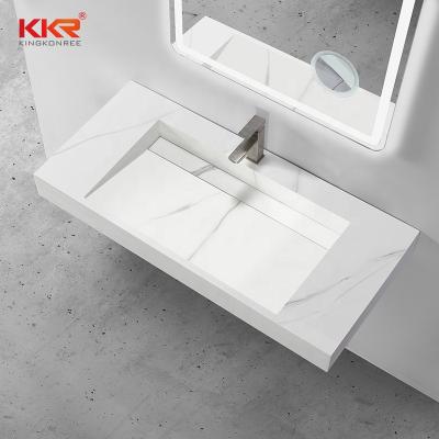 China Modern Bathroom Marble Acrylic Rectangular Vanity Single Sink Bathroom Vanities With Sink for sale