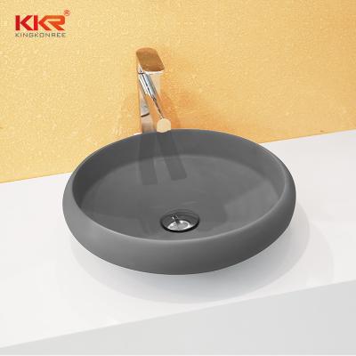 China soft & Soft Oval Shape Wash Basin Vessel White Stone Sink For Bathroom for sale