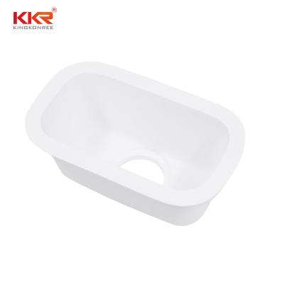 China Stain Resistance Small Solid Stone Under Mount Sink White Color Bathroom Hand Wash Sink for sale