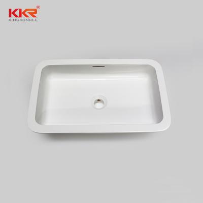 China Solid Surface Stain Resistance Basin Seamless Joined With Popular White Countertop Undermount Sink for sale