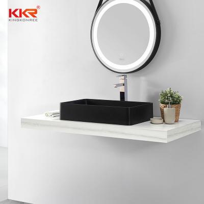 China KKR Easy Clean Wash Basin Customized Shape And Color Wash Basin With LED Mirror And Wholesale From Factory for sale