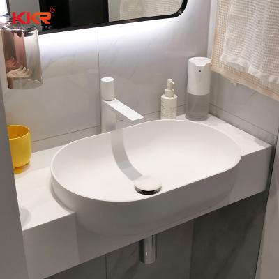 China Stain Resistance Lavatory Designs in Living Room Sink Bathroom Half Bowl Inserted Vessel Sinks Stone for sale