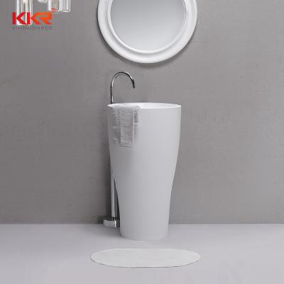 China soft & Smooth Solid Outdoor Pedestal Bathroom Sink Basin Artificial Stone Basin KKR Basin for sale