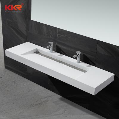 China Kingkonree Simplicit Modern Artificial Stone Vanity Cabinet Hotel Basin Bathroom Combo Wall Mounted, Wall Mounted No, No for sale