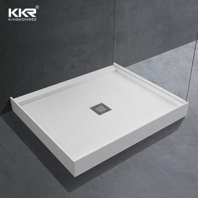 China soft & Rectangle Acrylic Resin Shower Tray Smooth Shower Base Portable Shower Pan for sale