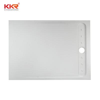 China soft & KKR Smooth Resin Shower Tray Acrylic Solid Surface Shower Trays Stone Shower Pan for sale