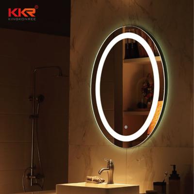 China KKR Bathroom Mirror Bath Light Piece Led Touch Backlit Heated Bathroom LED Fog Light Wall Mounted Mirror for sale