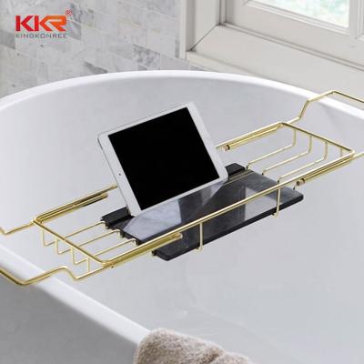 China Sustainable Bath Tray Bamboo Tub Caddy With Sides Extending Bath Caddy Tray Tub for sale