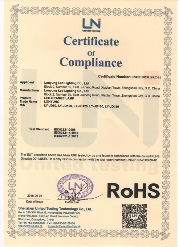 RoHS - Guangdong Lonyung Led Lighting Co., Ltd.