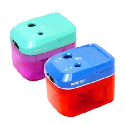 China Fancy Pencil Sharpener Plastic Hole Student Stationery Drawing Eyebrow Pencil Portable Electric Pencil Sharpener Cute New Mini Dual for sale