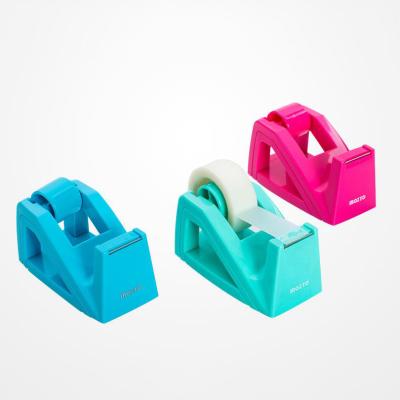 China Cutting Tape Custom Colored Mini Tape Dispenser School Stationery Clip Plastic Desk for sale