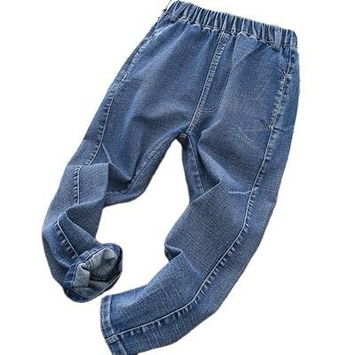 China Blue Denim Toddler Mini Boys Jeans Pants For Kids Different Children's Breathable Jeans for sale