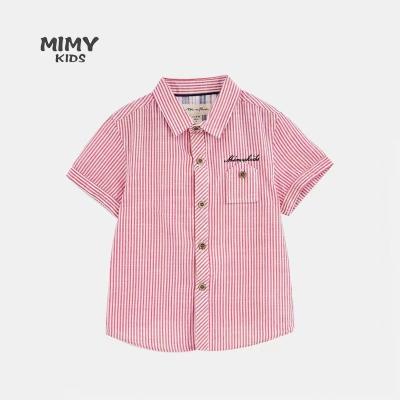 China European style anti-pilling clothes anti-pilling clothes summer boys stripe style short sleeve shirt boutique clothing for sale