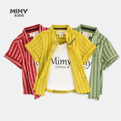 China 2022 Summer Hot New Style Compressed Casual Boys T-shir CottonTwo Patches Round Collar Short Sleeve Boys Sports T-shirt Color Matching for sale