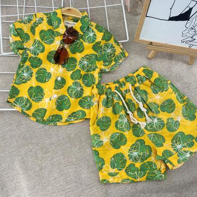 China 2022 Children's Clothing 3 or 8 Years Shorts Anti-Shrink Sleeves Boys Hawaiian Shirts Latest Design Casual Cufflink For Kids Blouse MIMY Kids for sale