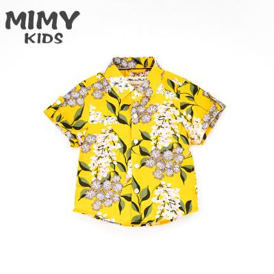 China 2022 Children's Clothing 3 or 8 Years Shorts Anti-Shrink Sleeves Boys Hawaiian Shirts Latest Design Casual Cufflink For Kids Blouse MIMY Kids for sale