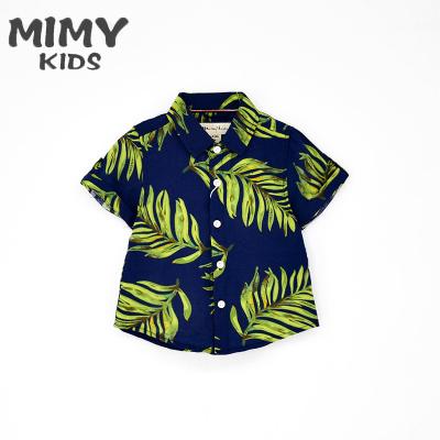 China 3 or 8 Years Anti-Shrink Children Clothing Shorts Sleeves Boys Hawaiian Shirts Latest Design Casual Cufflink for Kids Blouse MIMY Kids for sale