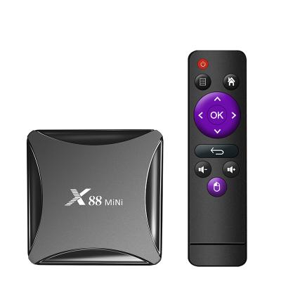 China Tvbox 10.0 Sticker Glass Android TV Box RK3228A OTT 4k Mini Smart Android TV Box X88 Box for sale