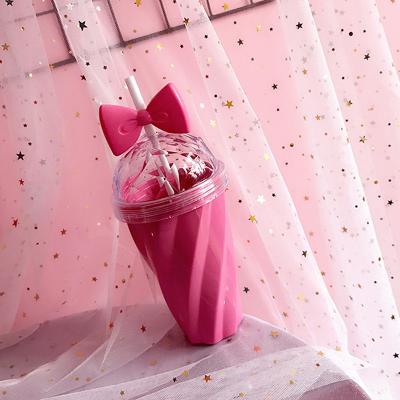 China Plastic Reuseable Reusable Custom Color And Straw Kawaii Party Fashion Beverage Viable Bubble Tea Cup for sale