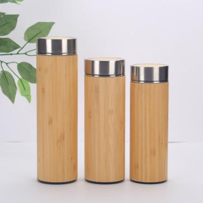 China PORTABLE Insulated Wooden Tumbler Travel Flask Coffee Mugs Bpa Free Custom Bamboo Water Bottle Eco Friendly Stainless Steel for sale