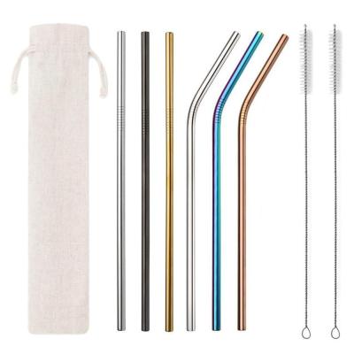 China Sustainable Reusable Colorful Eco Friendly Stainless Steel Straws With Customized Logo for sale