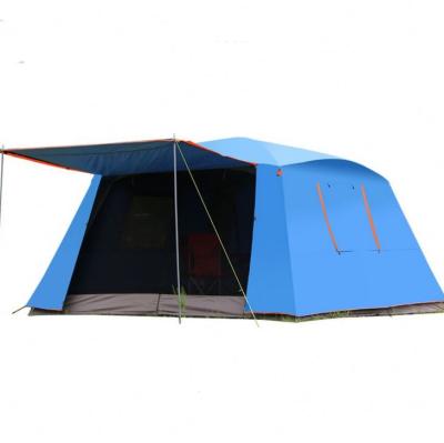 China Camouflage Big Game Camping Camping Tent Field Waterproof Fiberglass 5-8 Persons Family Tunnel Cheap Price Oxford Material for sale