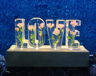 China Household Decoration Valentine's Day Gift Artificial Rose Flower Light Love Letters With Lights for sale