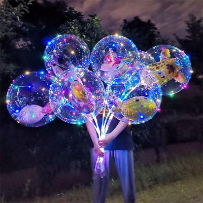 China Hot Selling Gift Toy Amazon Cartoon Toy Balloon Bobo Glowing Inflatable Led Balloon for sale