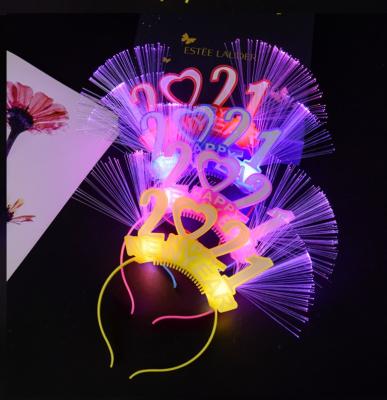 China New Year Decoration 2021 New Years Eve Party Headwear LED Head Loop Luminous Christmas Party Props Children's New Year Headband for sale