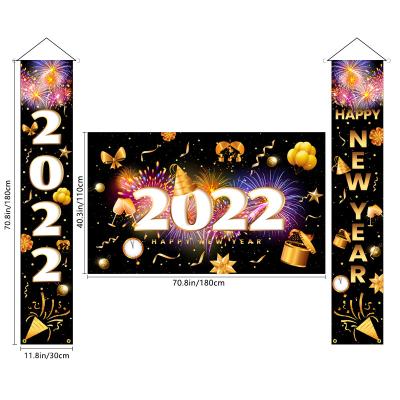 China Creative New Year Banner 2022 New Year Banner Amazon New Year Decoration Customizable Background Door New Year Decoration for sale