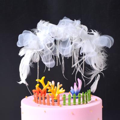 China Activity Decoration Valentine's Day Cake Decoration Insert Card Diamond Feather Hanging Arch Party Wedding Birthday Plug-in Decoration for sale