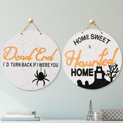 China 2021 Activity Decoration Halloween Party Decoration Ghost Wall Ornaments Wooden Door Cover Halloween Pendant for sale