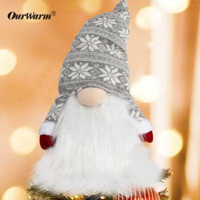 China Ourwarm Gray Faceless Doll Gnome Christmas Ornaments Christmas Tree Decoration Red Tree Topper For Christmas Tree for sale