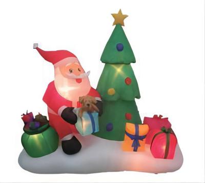 China Children's Christmas Toys / Ourwarm Blow Santa Claus Christmas Tree Stable Ornament Outdoor Yard Party Ups Led Outdoor Inflatable Yard Decoration Custom With Gift Box for sale