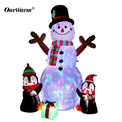 China Wholesale Kids Christmas Toys/OurWarm Snowman Penguin Christmas Decoration Large Inflatable Yard Party Outdoor With LED Light For Outdoor Xmas for sale