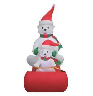 China Children's Christmas Toys/Ourwarm Polar Bear Sleigh Christmas Decoration Stable Custom Outdoor Yard Reception Outside Blow Up Lawn Yard Decorative Display Airblown for sale