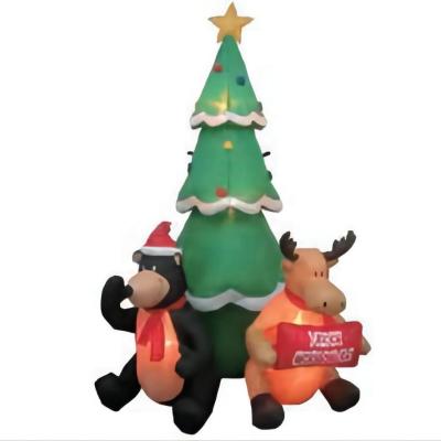 China Kids Christmas Toys/Ourwarm Christmas Tree Outdoor Yard Reception Airblown Outside Yard Decorative Display Led Bear Lawn Inflatable Moose Decoration for sale